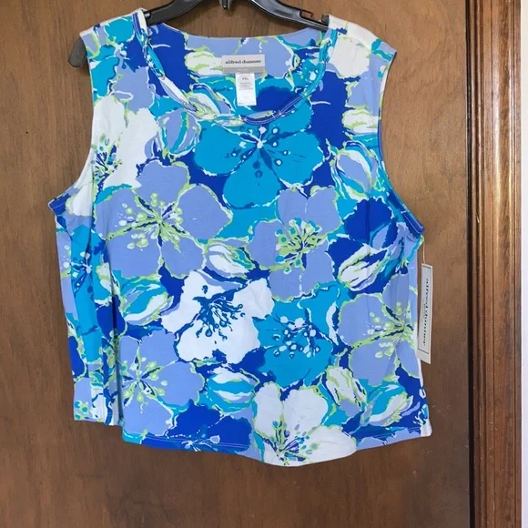 Offer$15 Alfred Dunner sleeveless floral top embellished neckline XLP - Picture 14 of 17